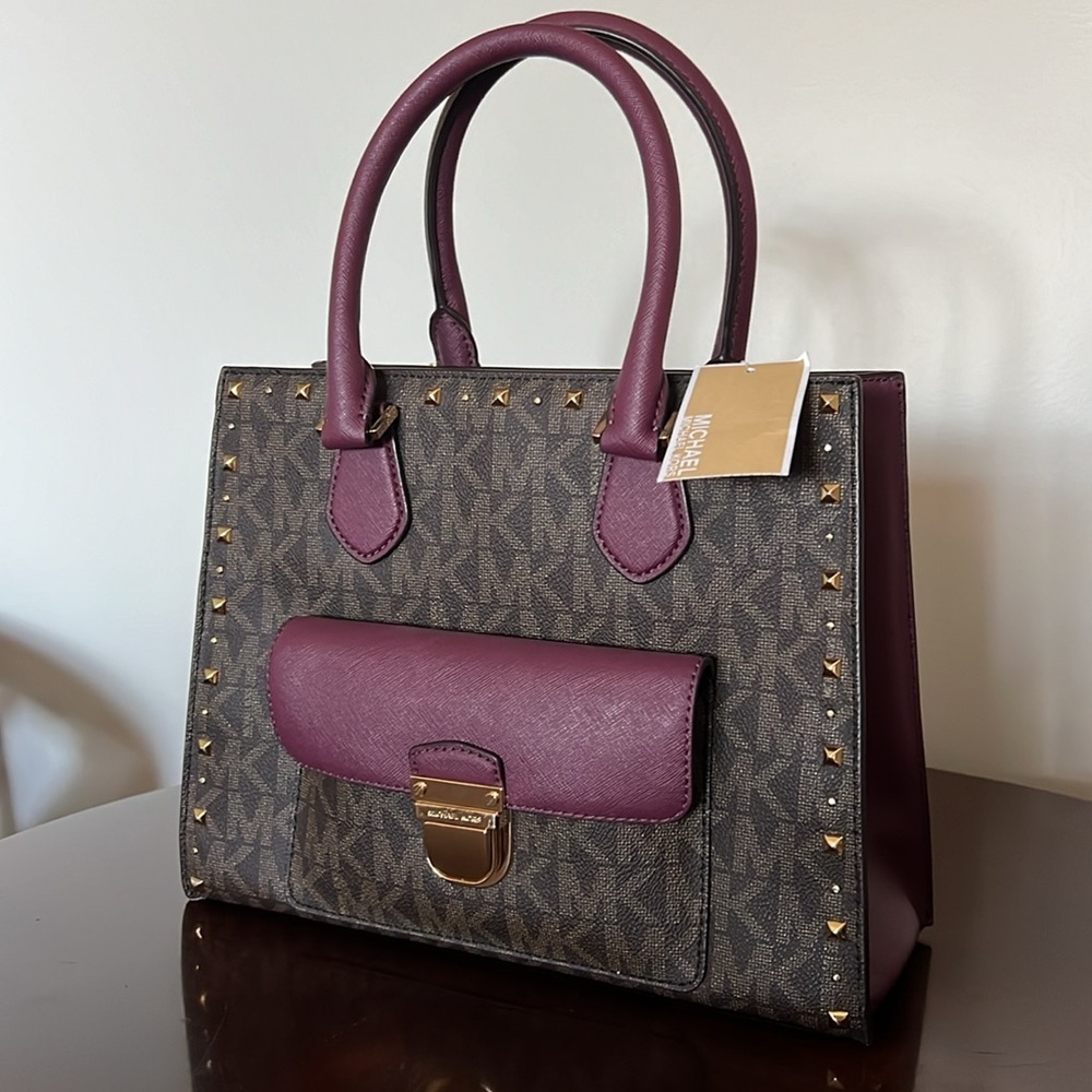 Michael Kors NEW WITH TAGS “Bridgette” Medium Studded Leather Purse